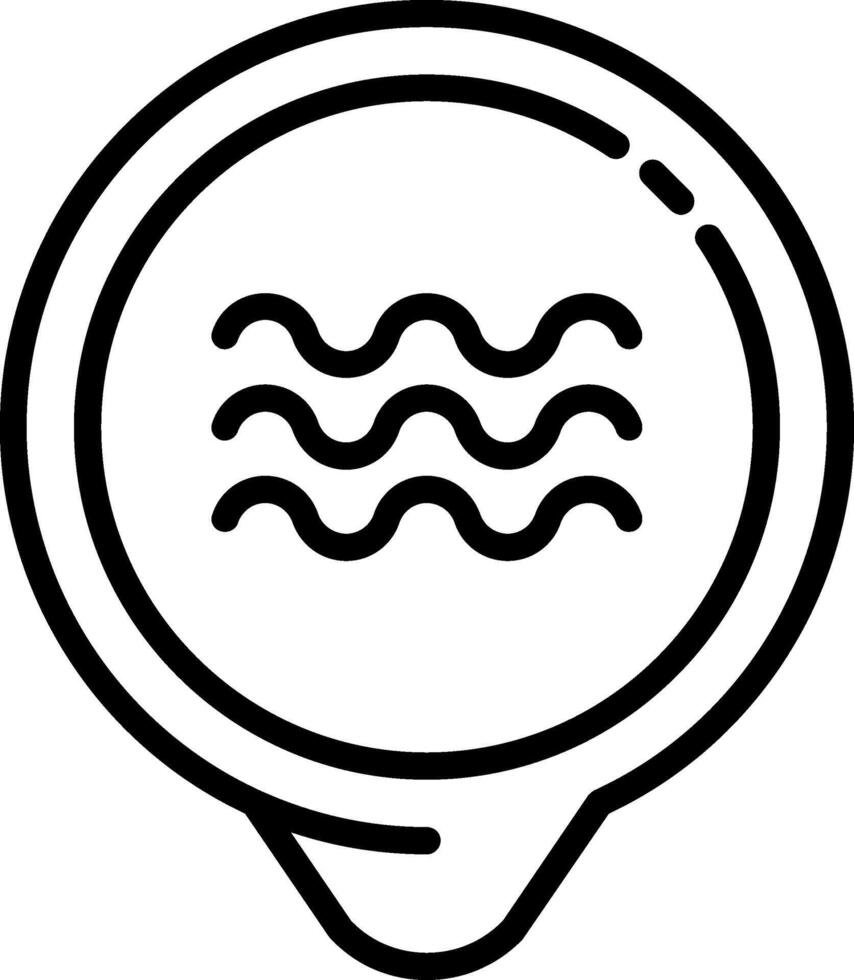 Pool Location Line Icon vector
