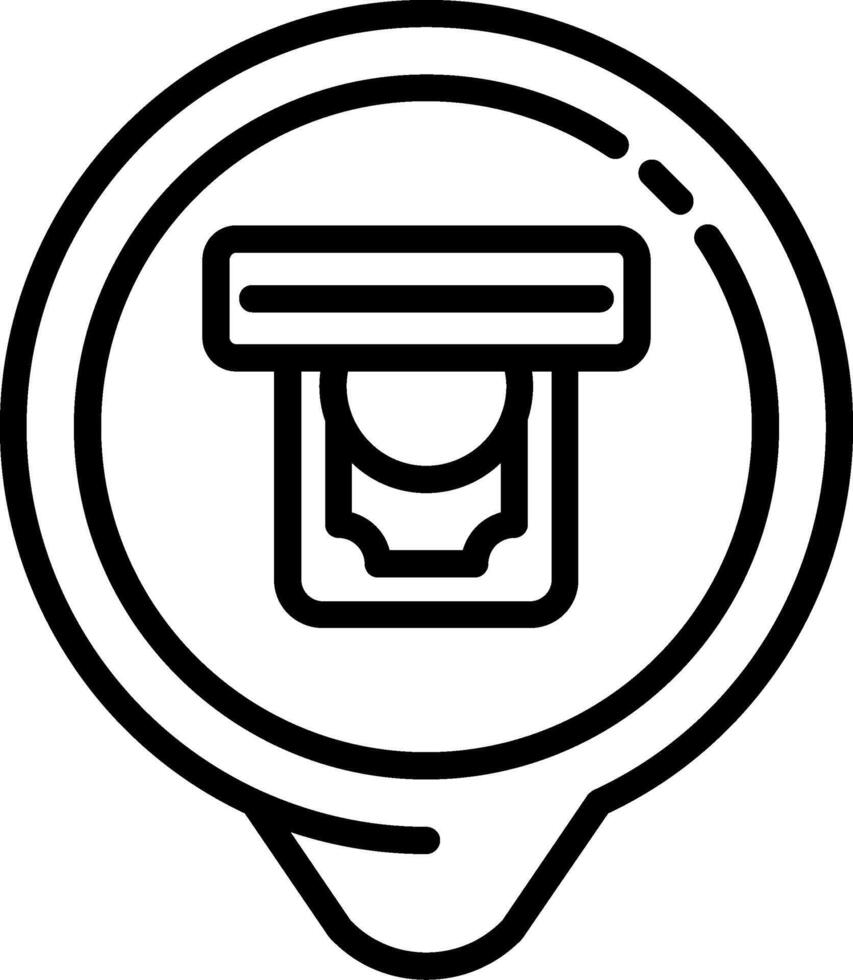 ATM Location Line Icon vector