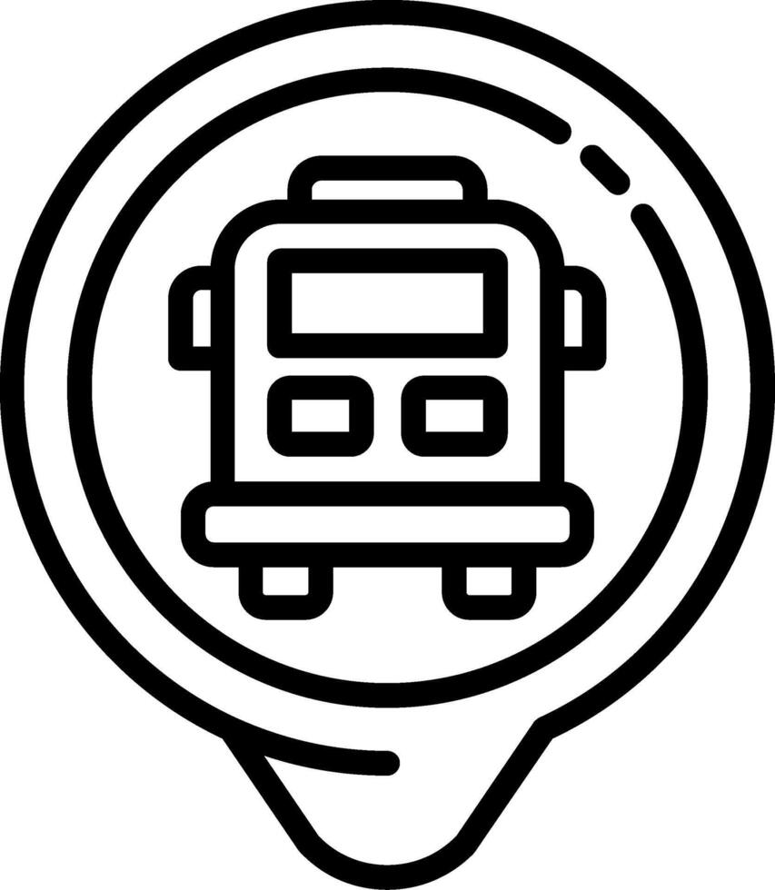 Bus Station Location Line Icon vector
