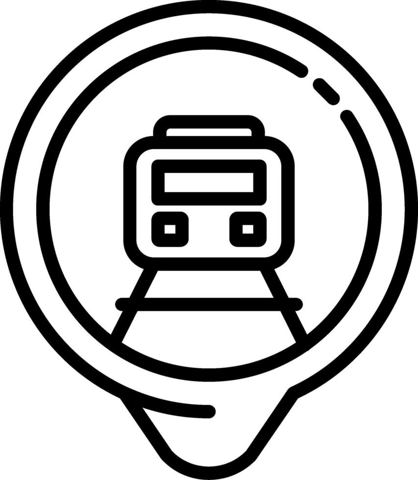 Train Location Line Icon vector