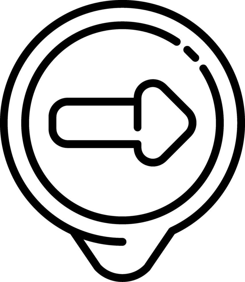 Right Arrow Location Line Icon vector