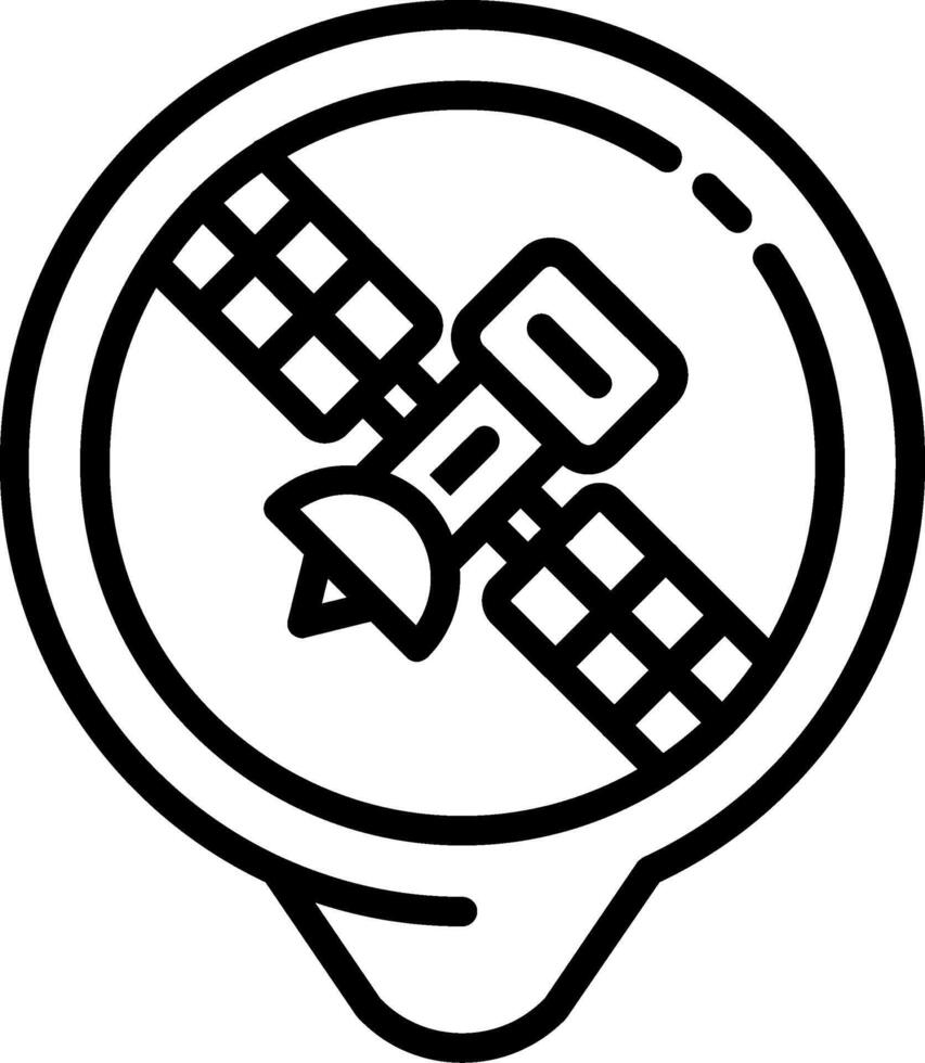 Satellite Location Line Icon vector