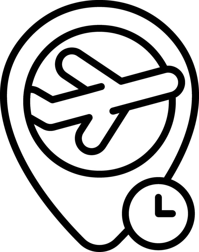 Flight Late Line Icon vector