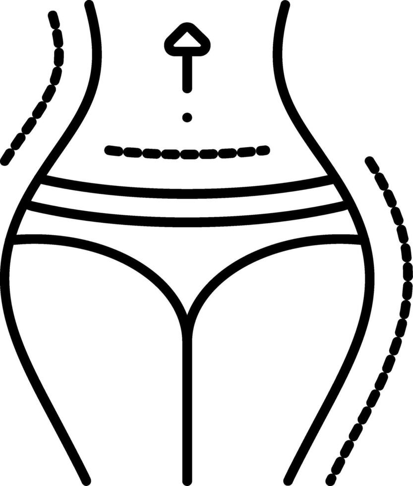 Abdomen Line Icon vector