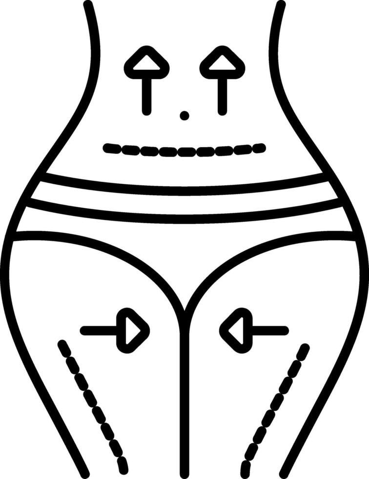 Abdominoplasty Line Icon vector