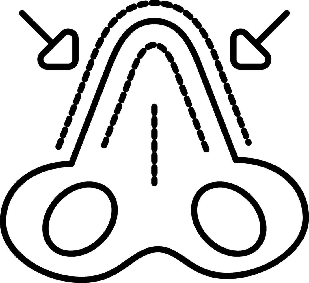 Nose Augmentation Line Icon vector