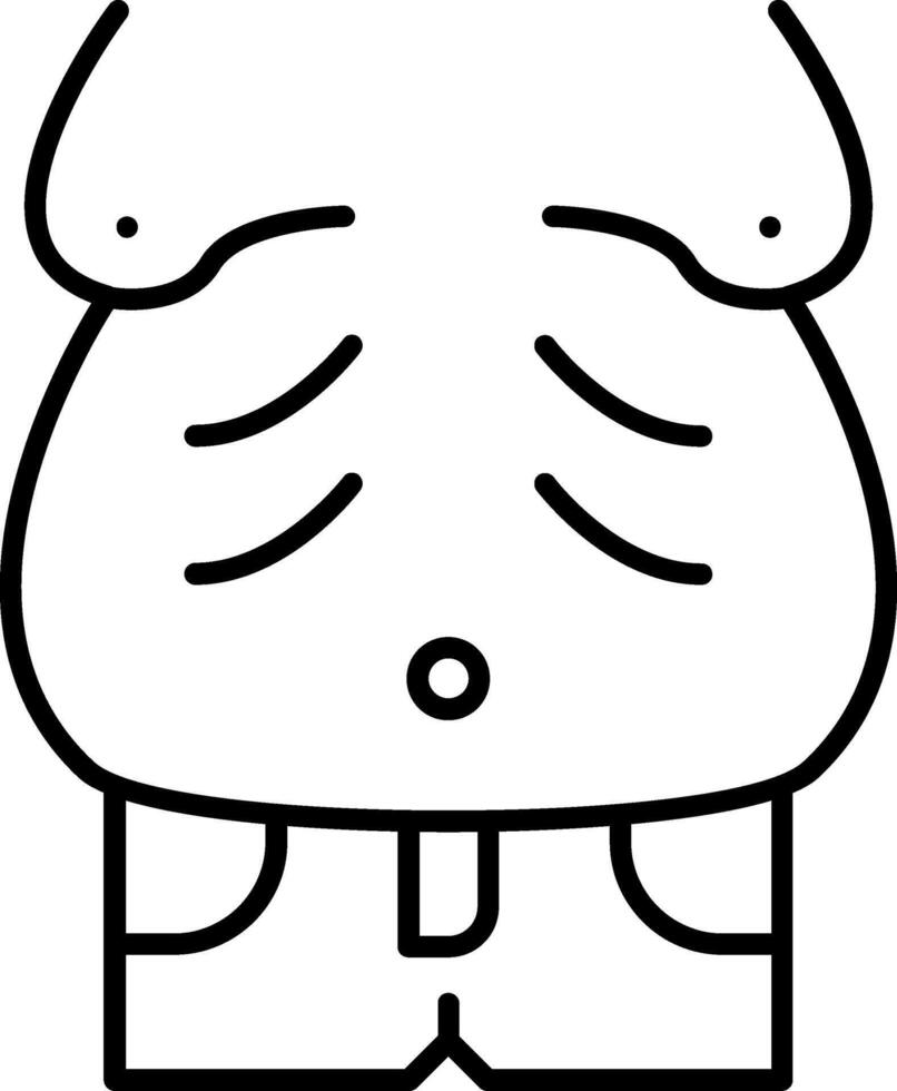 Belly Fat Line Icon vector