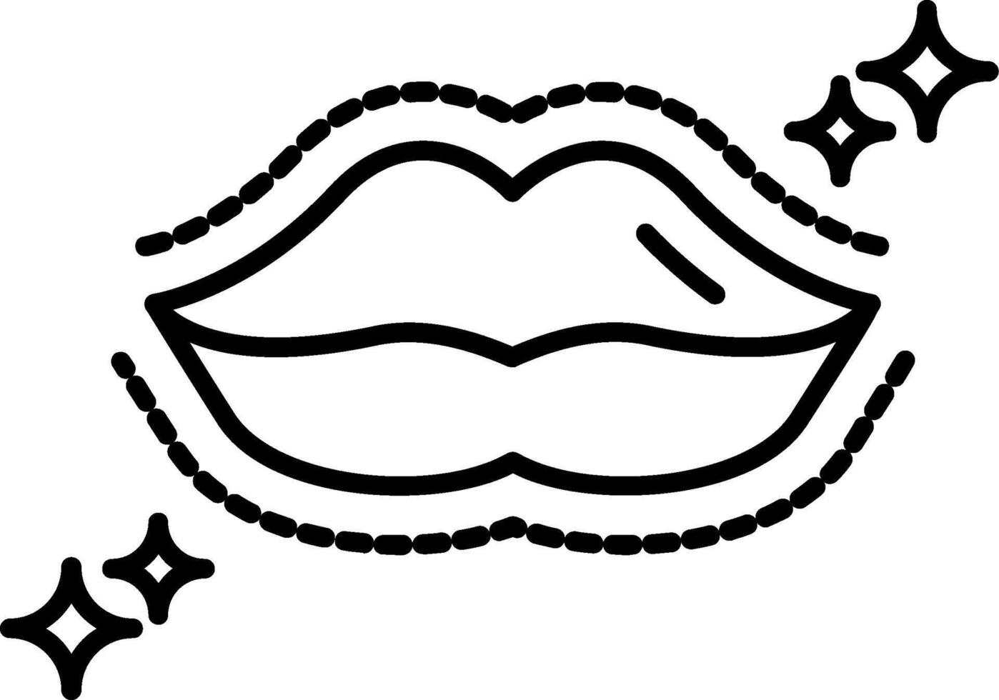 Lips Surgery Line Icon vector