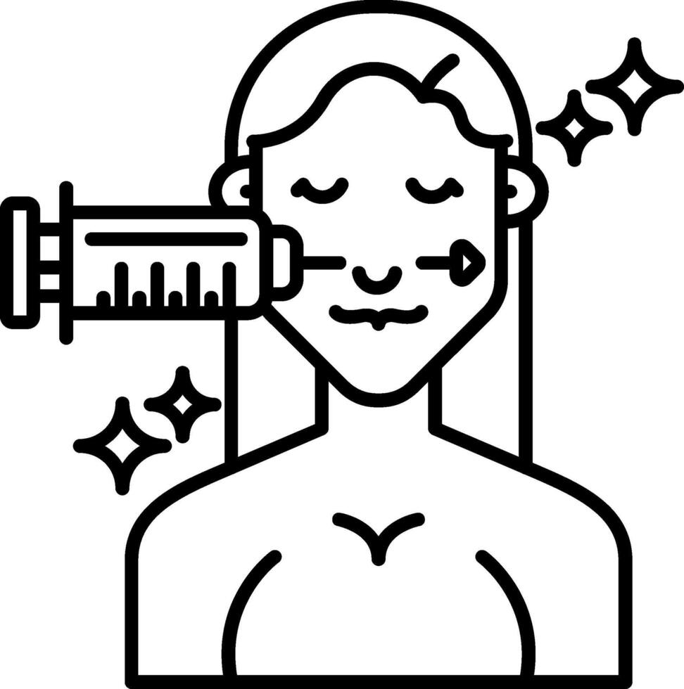 Face Botox Line Icon vector