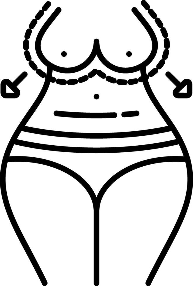 Breast Implant Line Icon vector