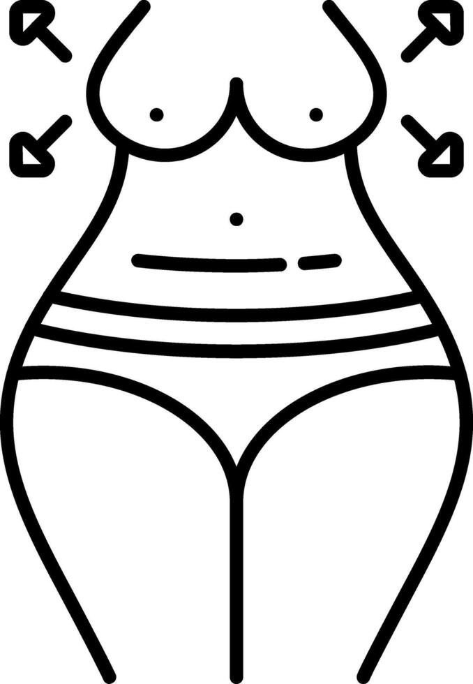Breast Enlargement Line Icon vector