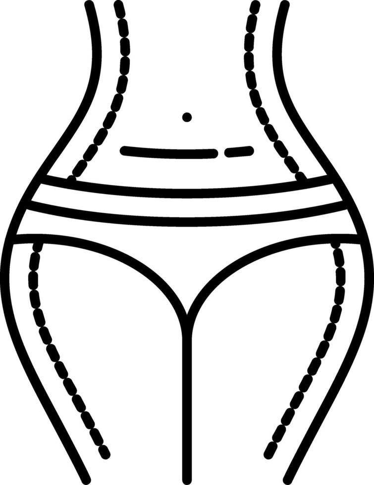 Liposuction Line Icon vector