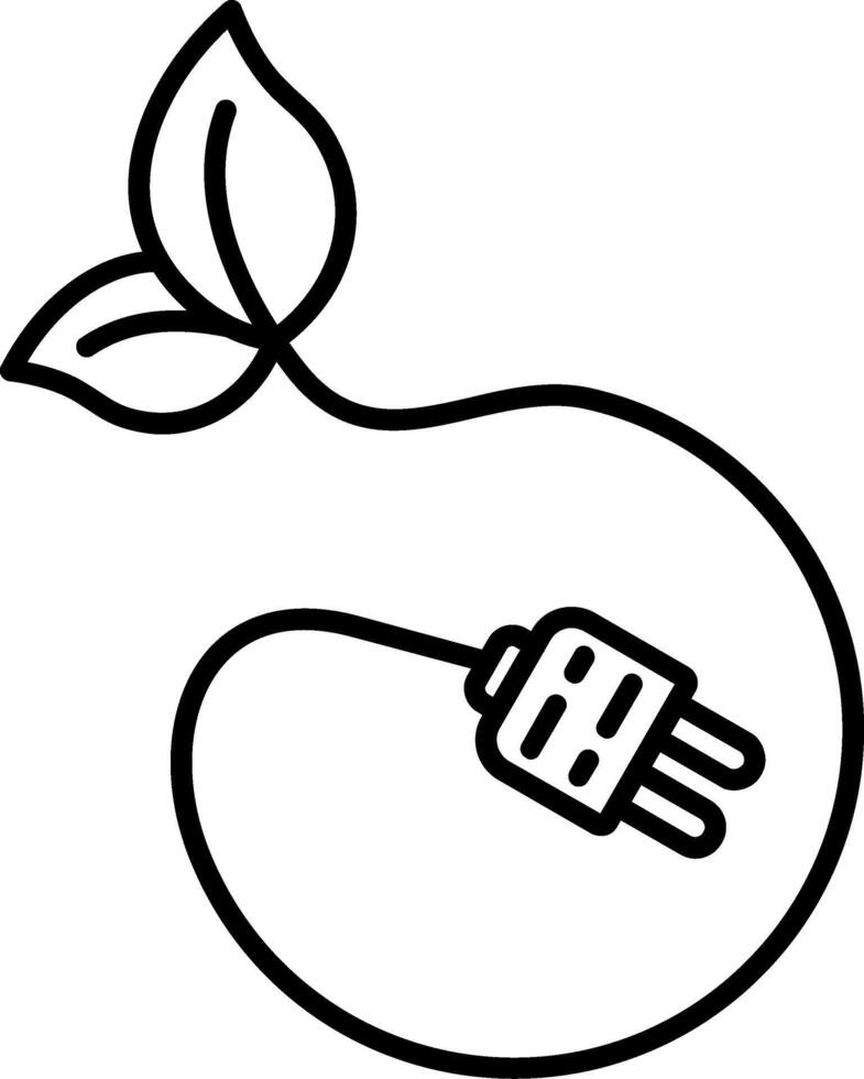 Green Power Line Icon vector