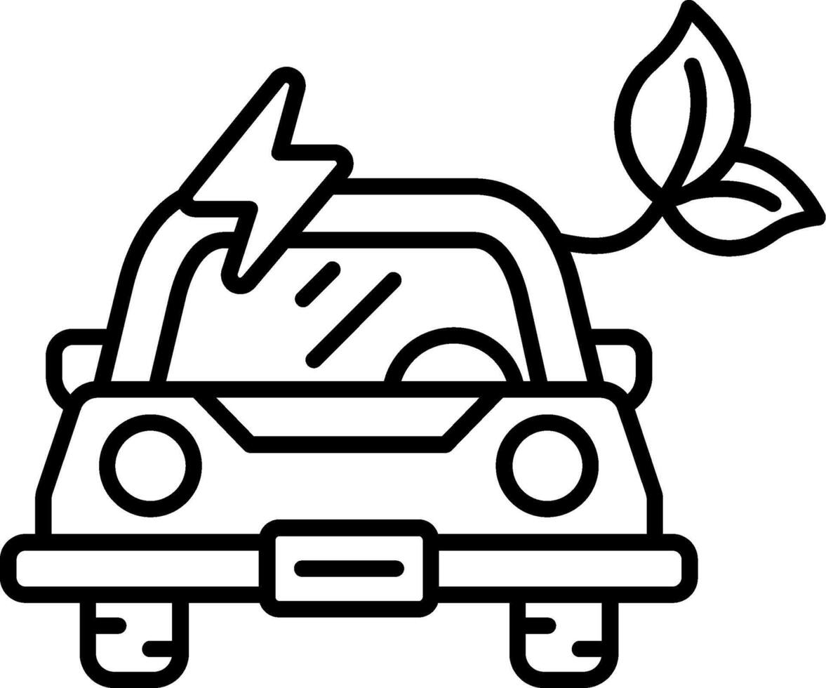 Electric Car Line Icon vector