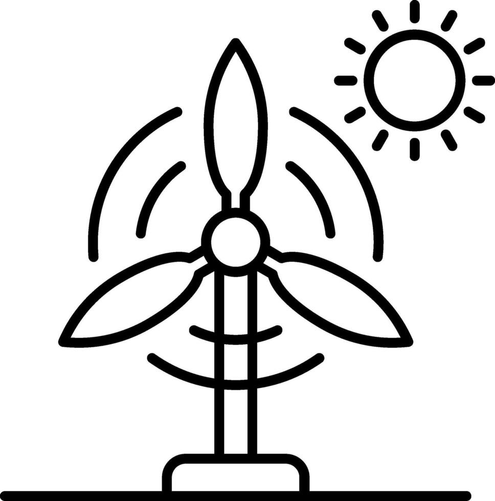 Wind Turbine Line Icon vector