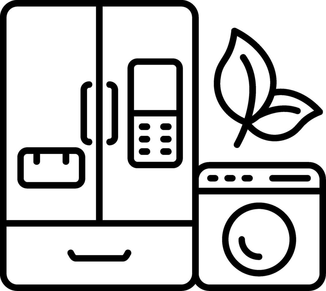 Energy Efficient Appliances Line Icon vector