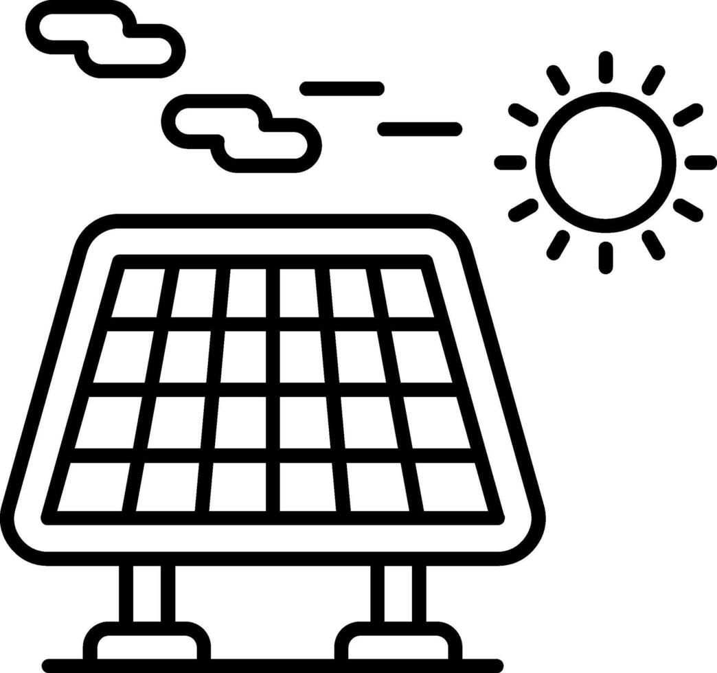 Solar Panel Line Icon vector