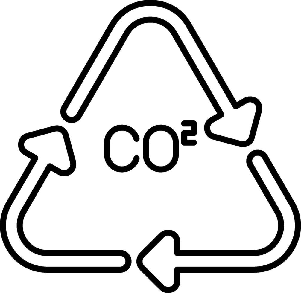 Carbon Offset Symbol Line Icon vector