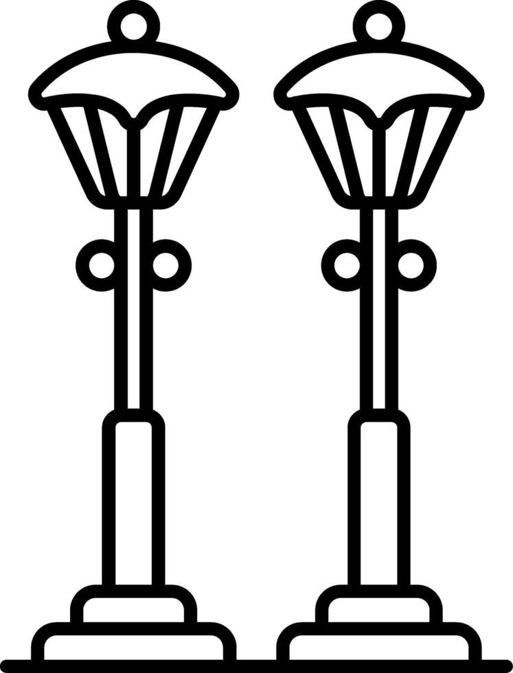 LED Streetlights Line Icon vector