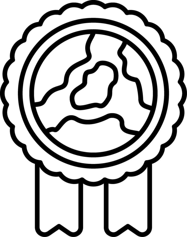 Earth Ribbon Line Icon vector