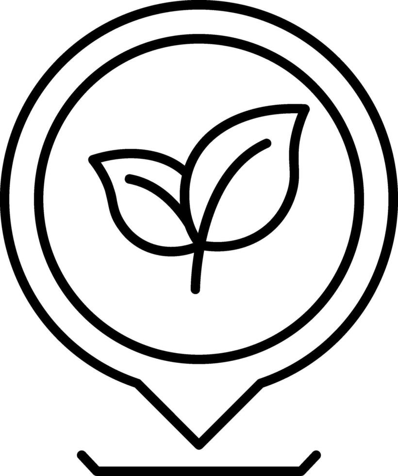 Green Energy Location Line Icon vector