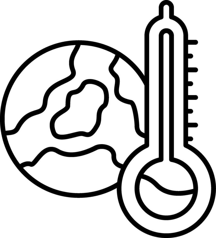 Earth Temperature Line Icon vector