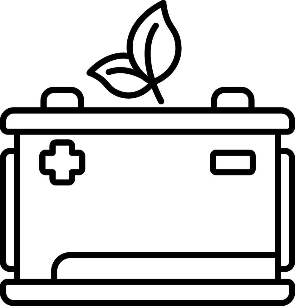 Green Energy Saving Battery Line Icon vector