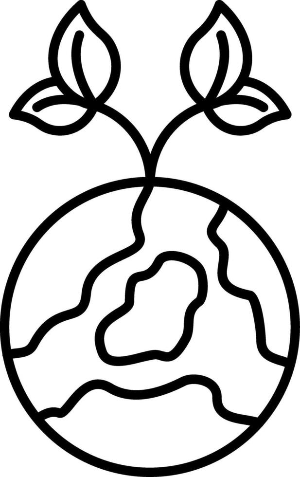 Earth Line Icon vector
