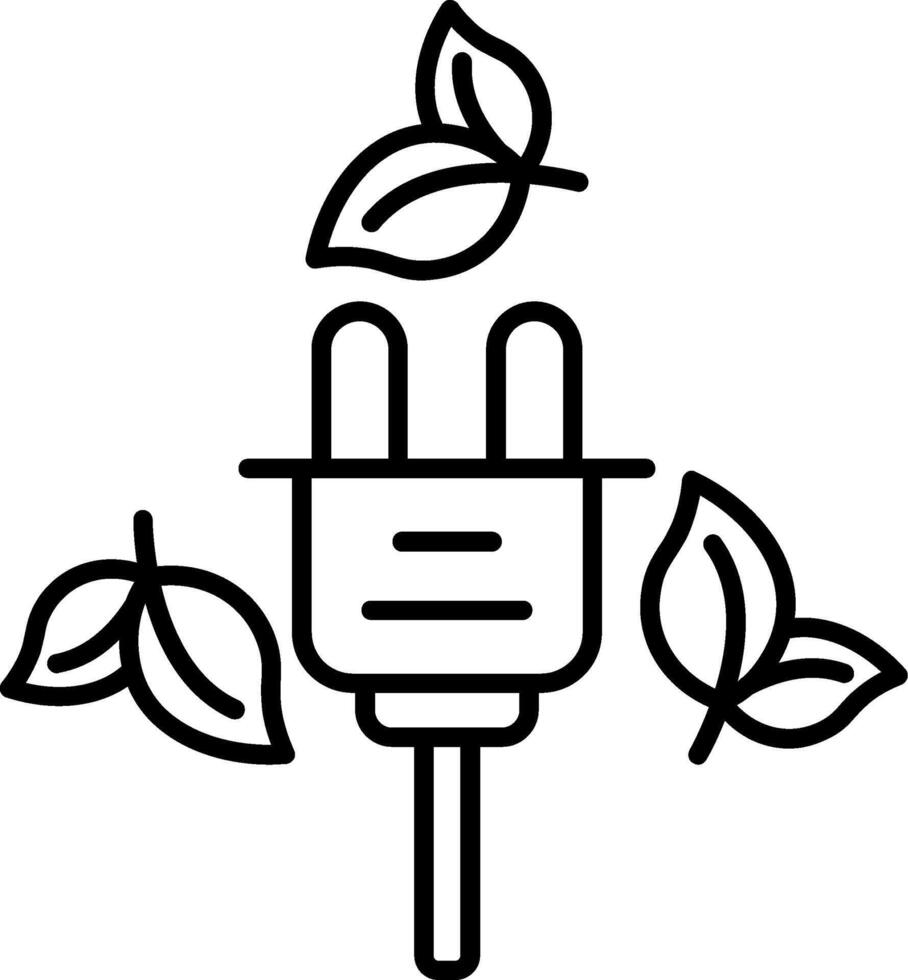 Green Power Line Icon vector