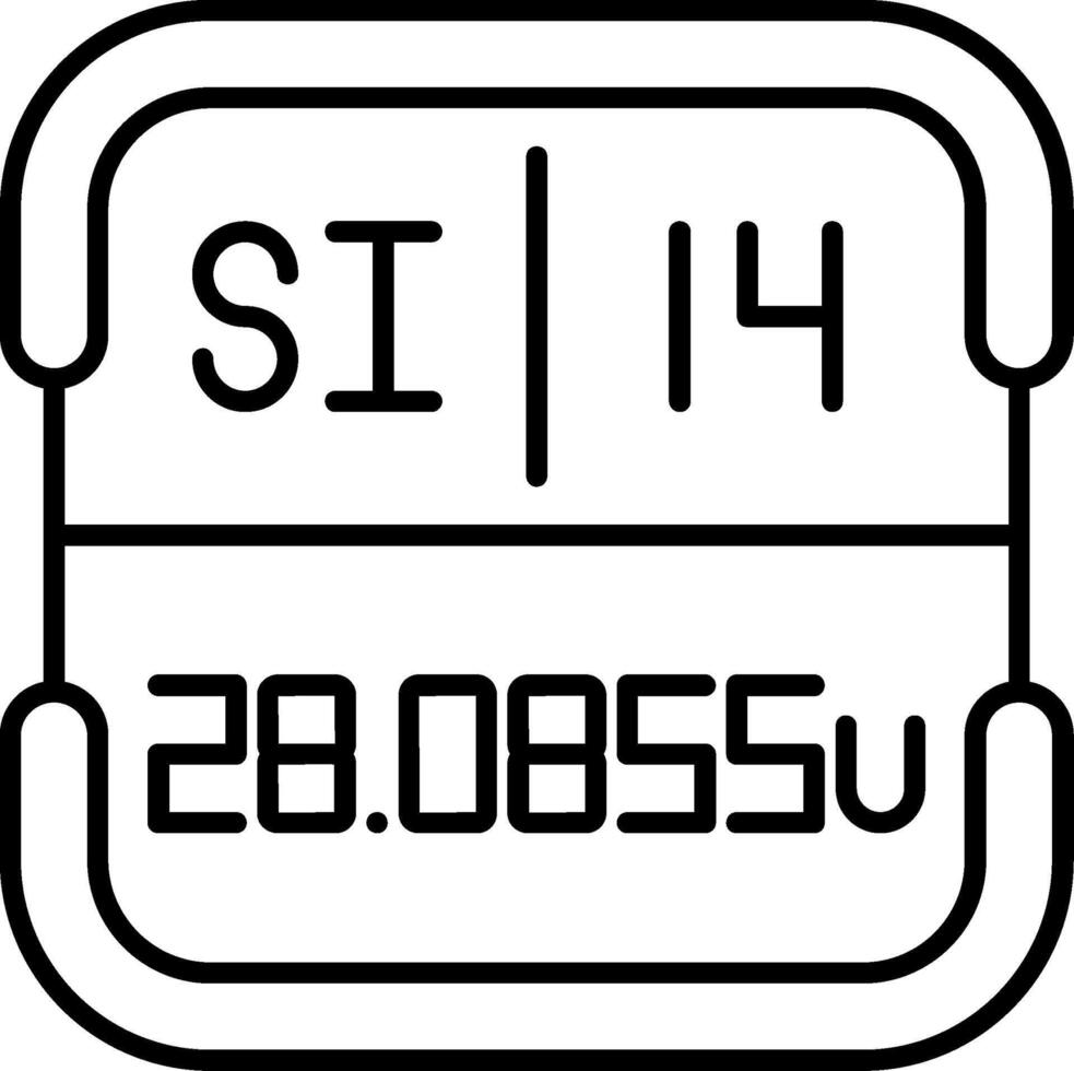 SilLine Icon Periodic Table Element vector