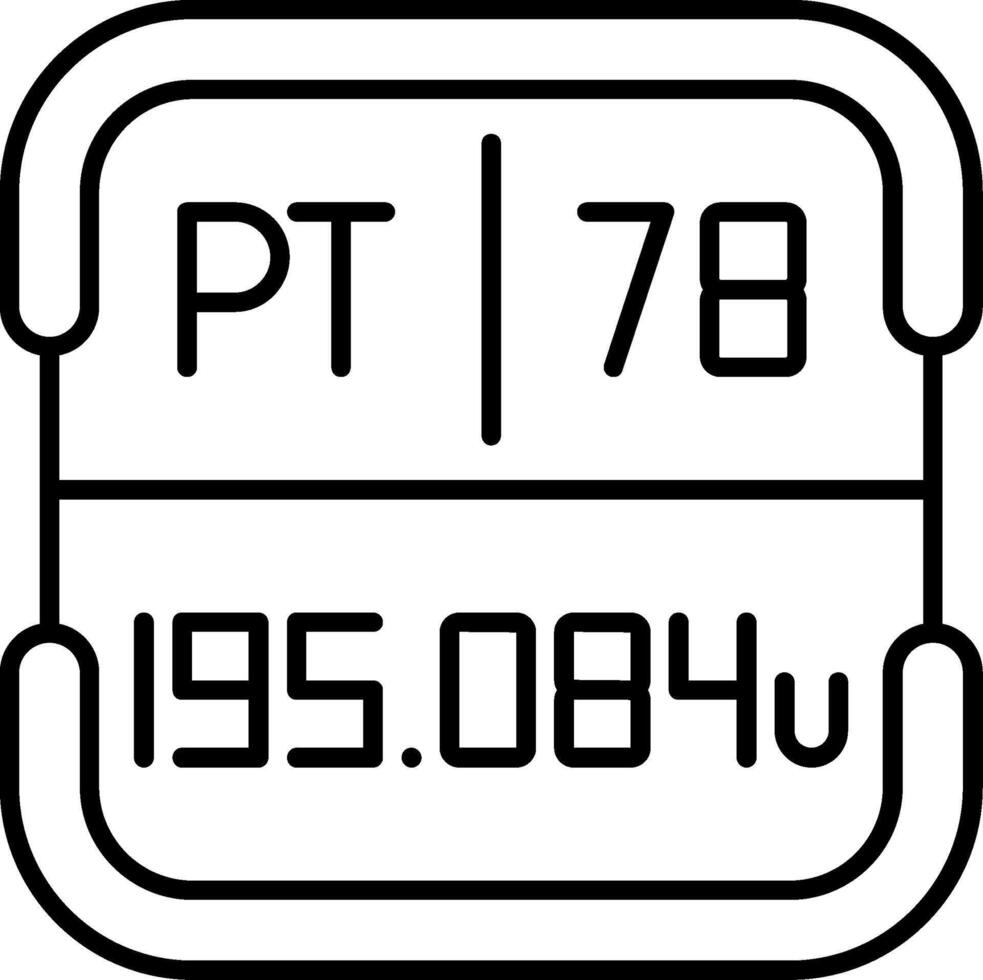 Platinum Periodic Table Element vector
