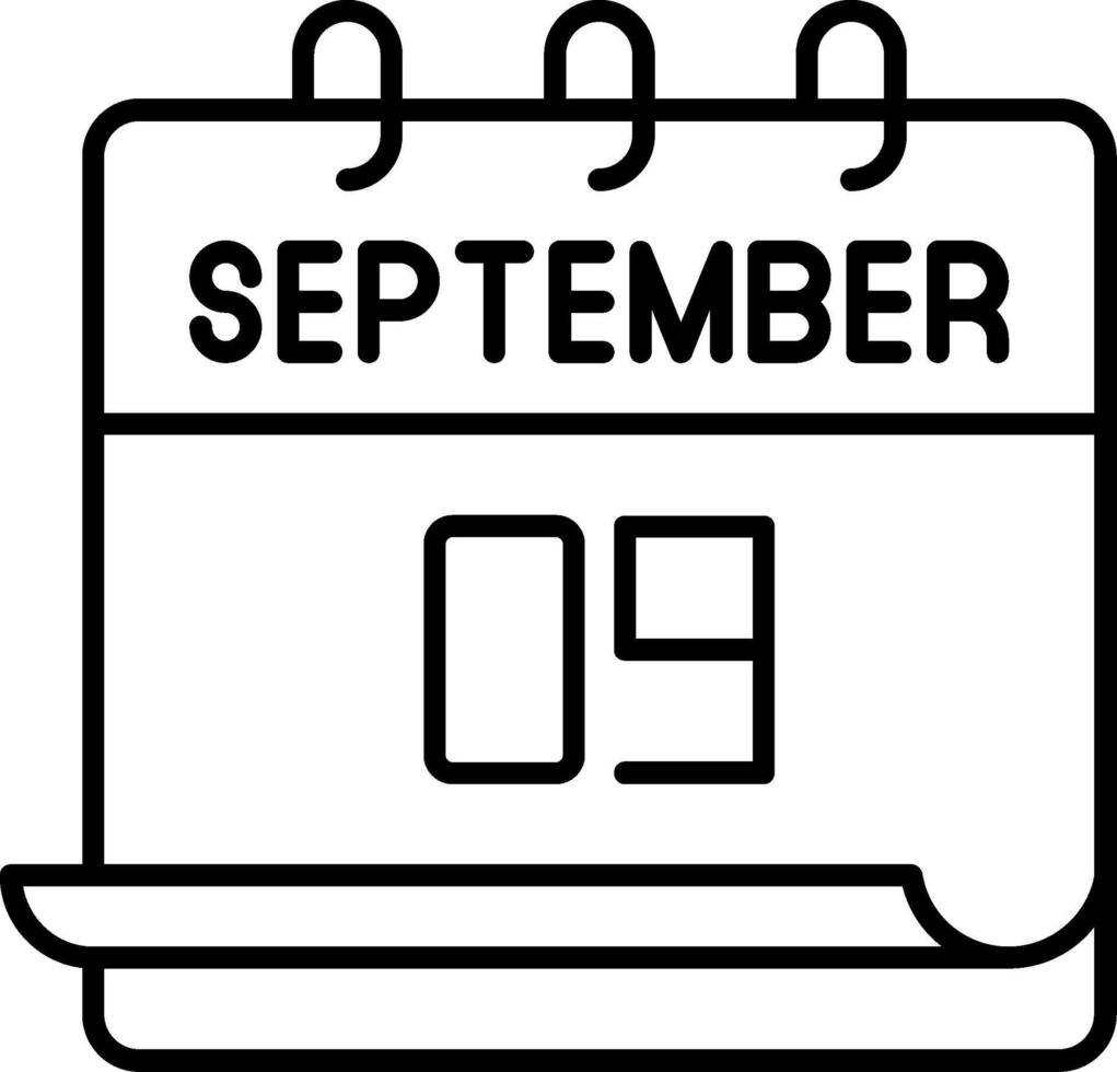 September 9 Icon vector