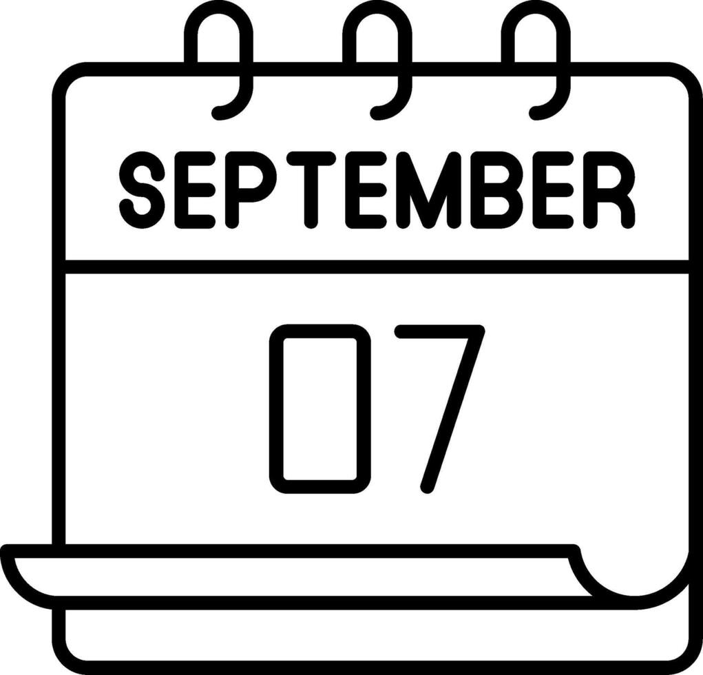 September 7 Icon vector
