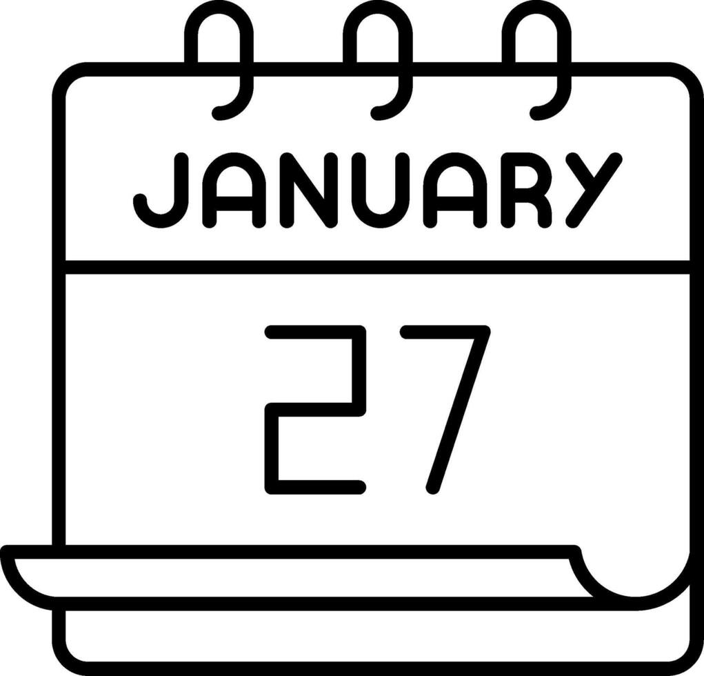 January 27 Icon vector