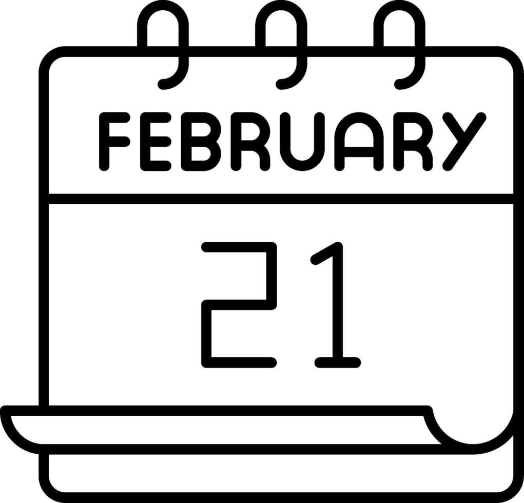 February 21 Icon vector