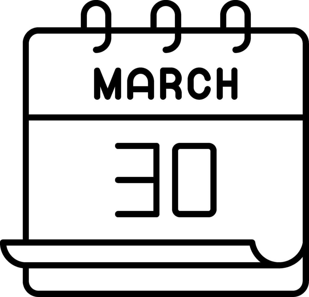 March 30 Icon vector