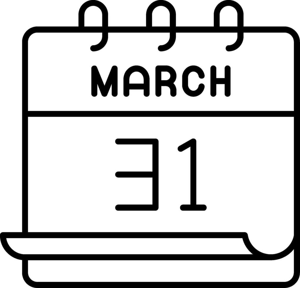 March 31 Icon vector