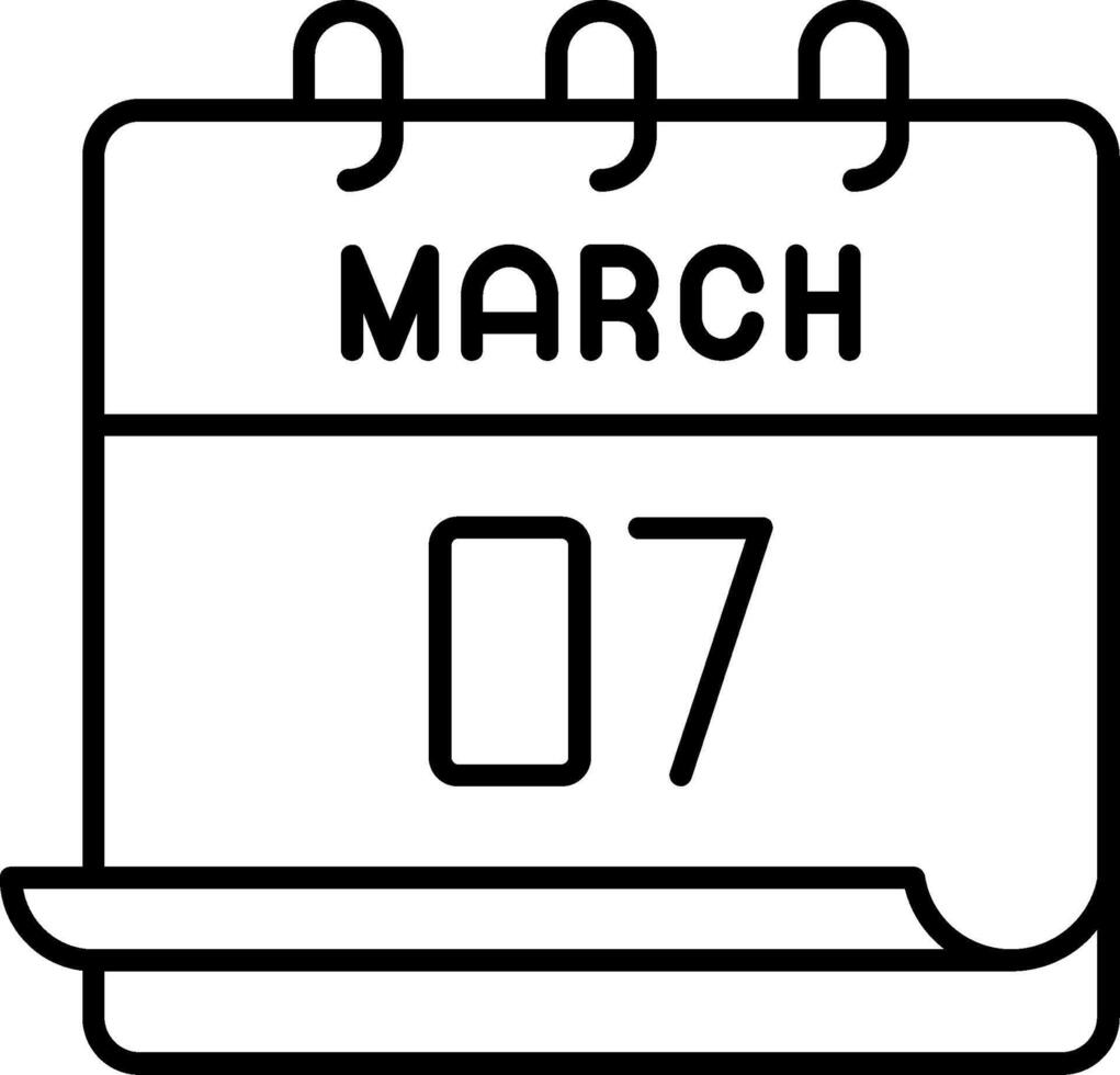 March 7 Icon vector
