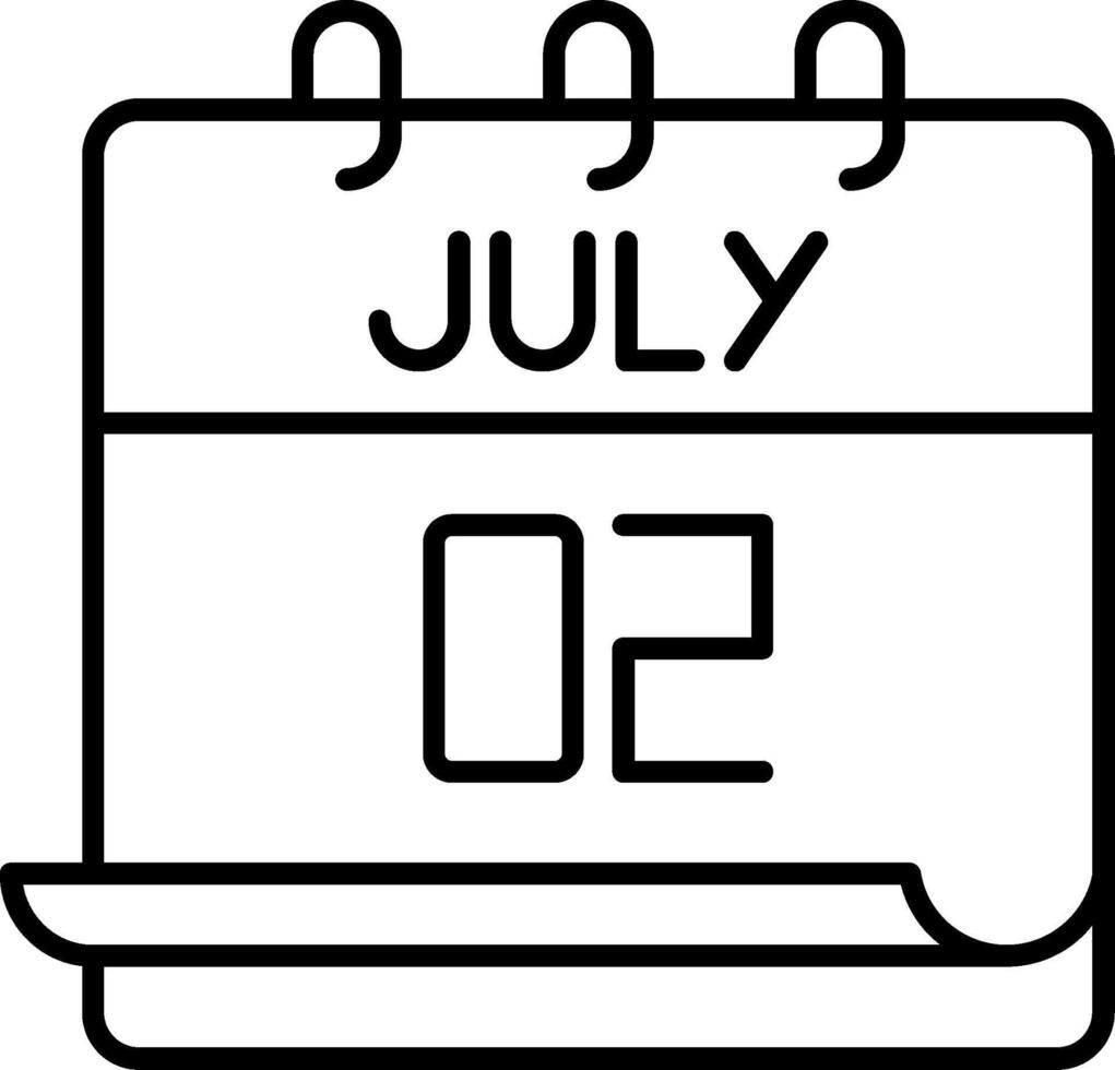 July 2 Icon vector