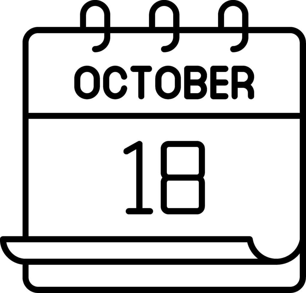 October 18 Icon vector