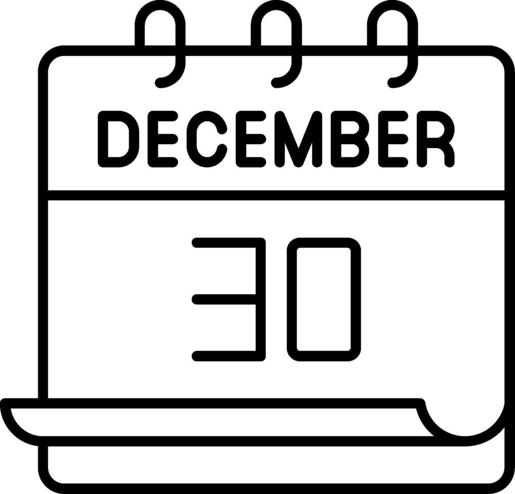 December 30 Icon vector