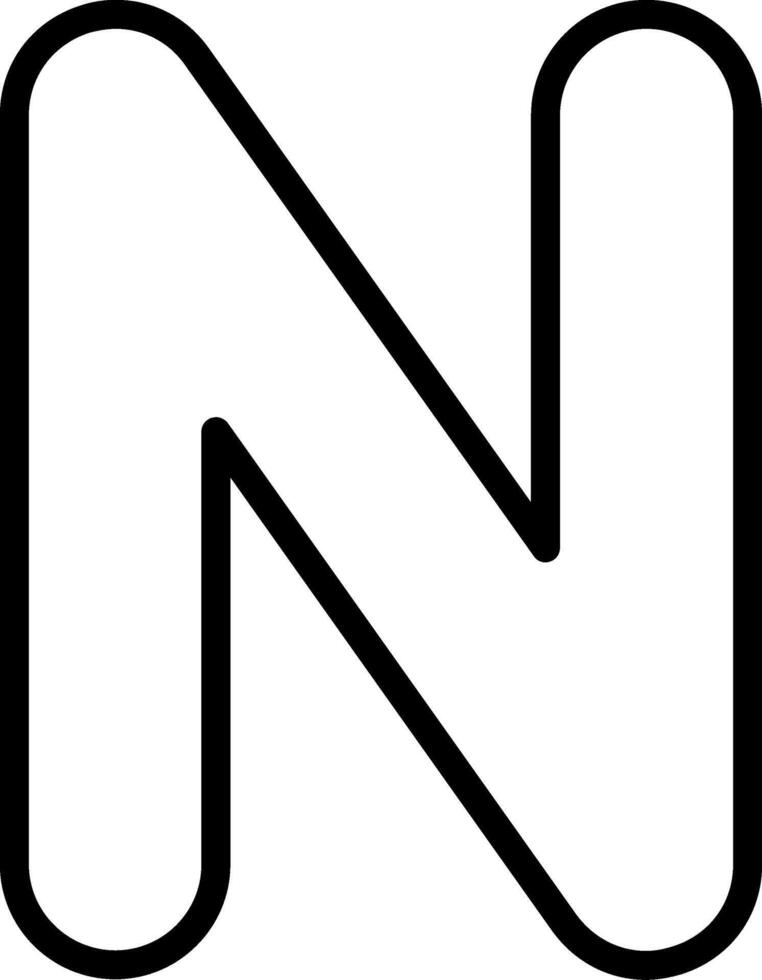 Capital N Icon vector