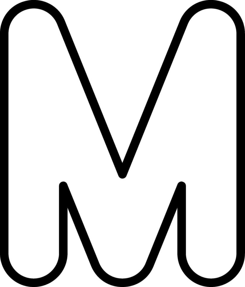 Capital M Icon vector