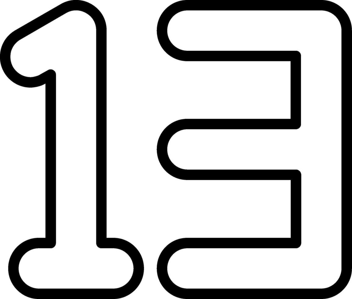 Thirteen Line Icon vector