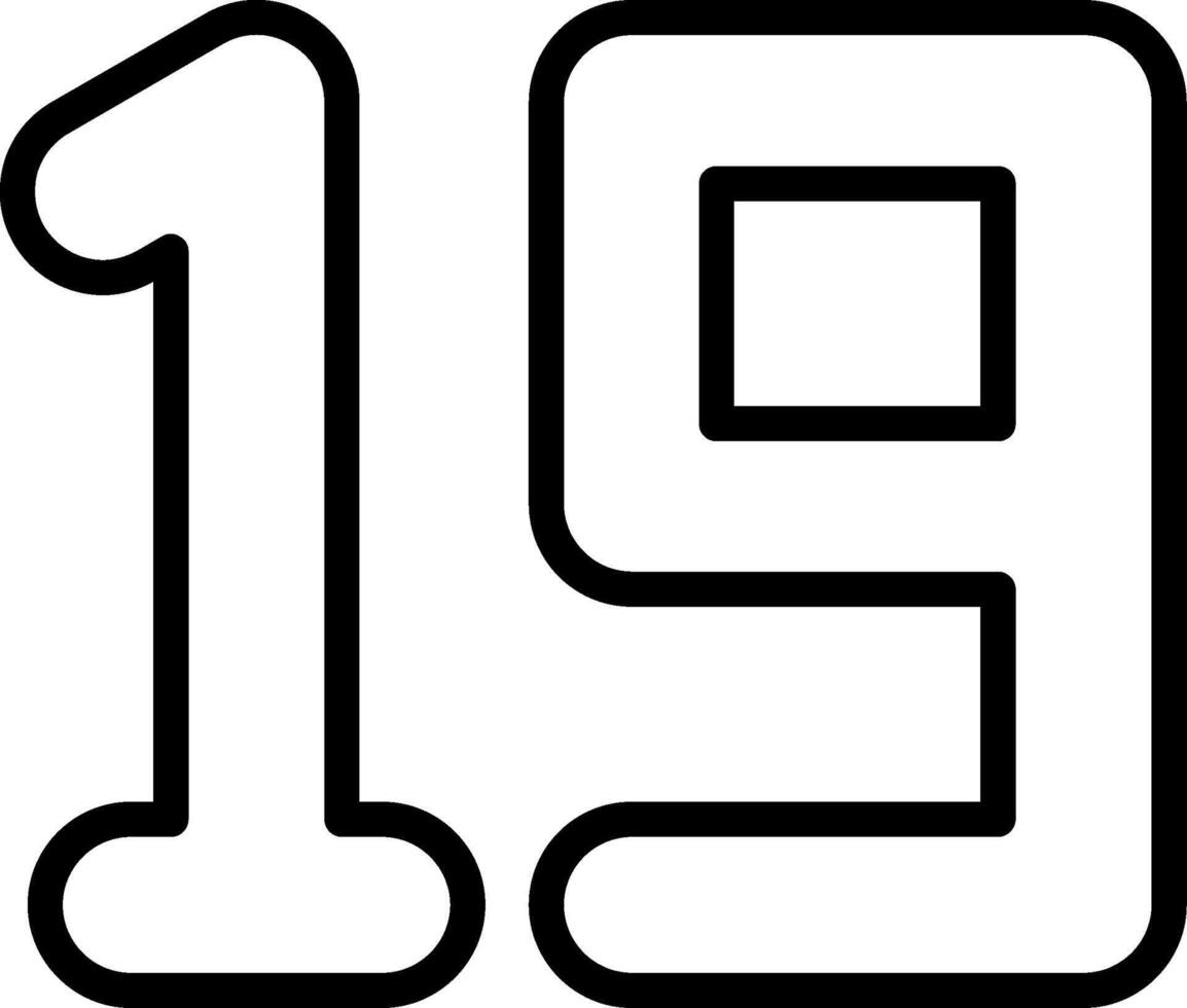Nineteen Line Icon vector