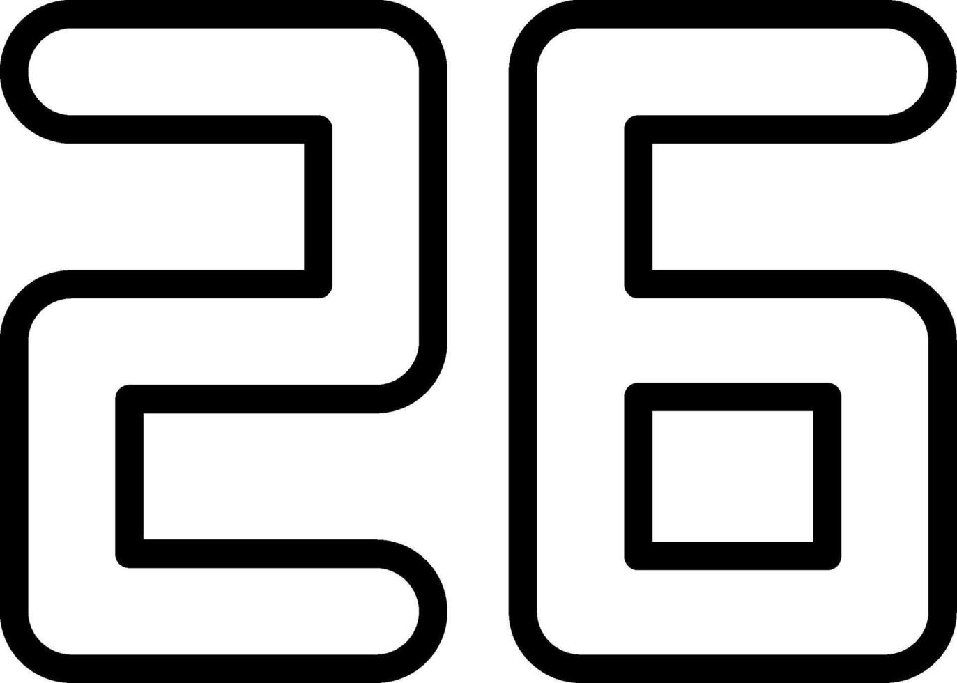 Twenty Six Line Icon vector