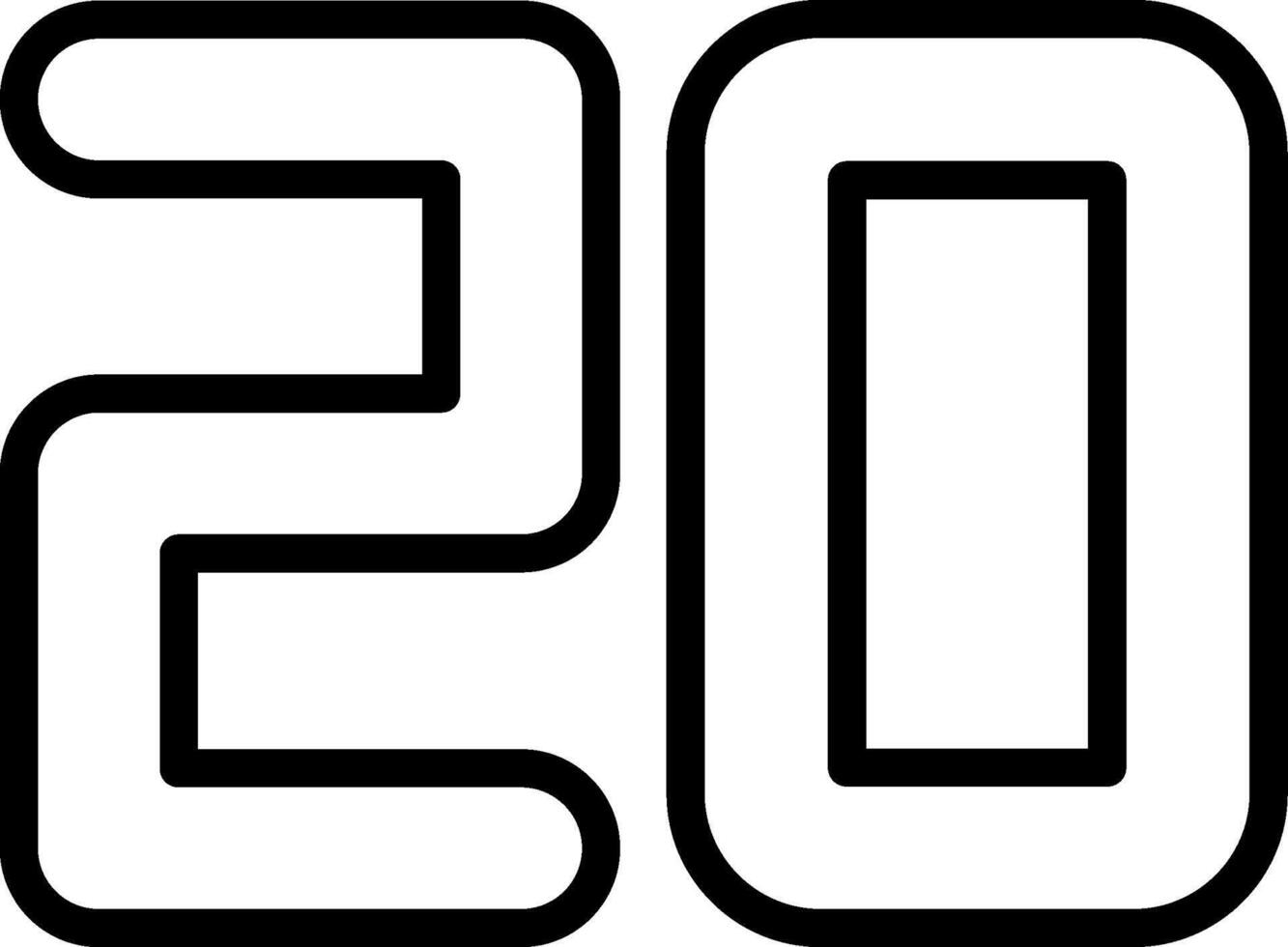 Twenty Line Icon vector
