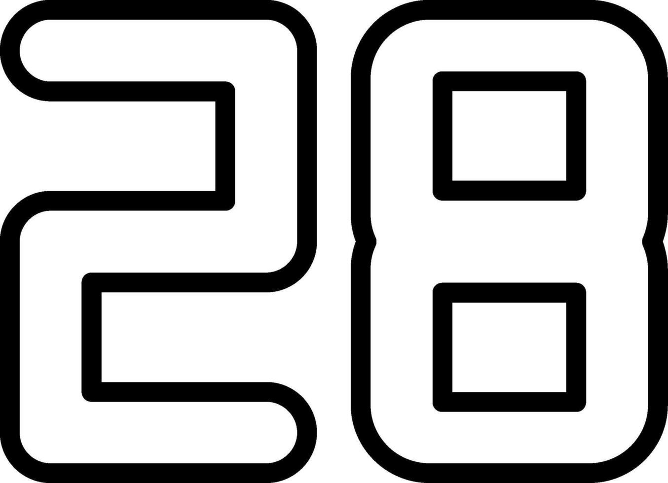 Twenty Eight Line Icon vector
