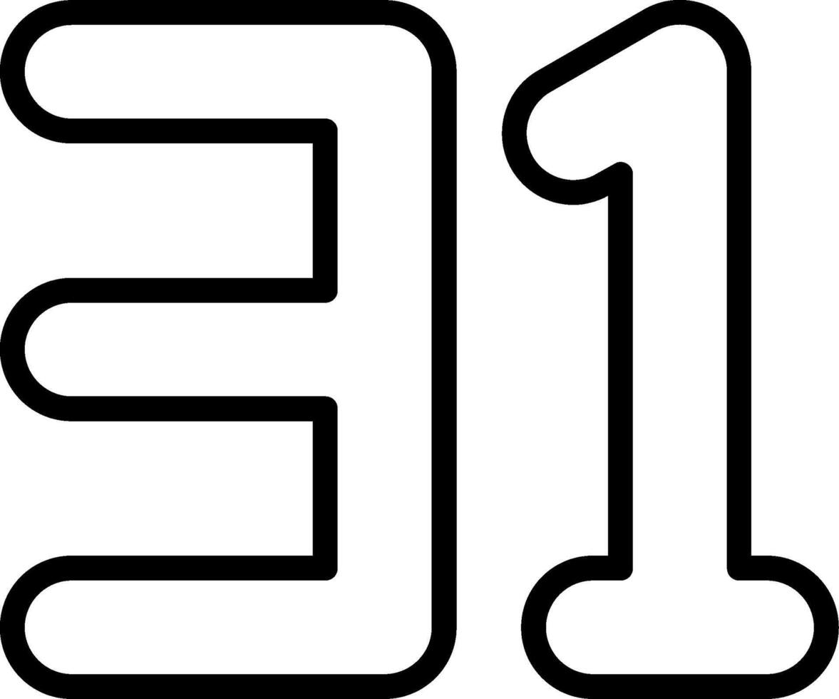 Thirty One Line Icon vector