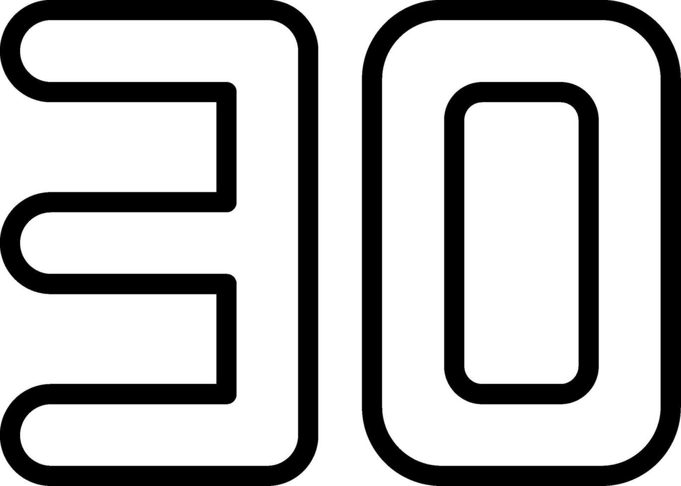 Thirty Line Icon vector